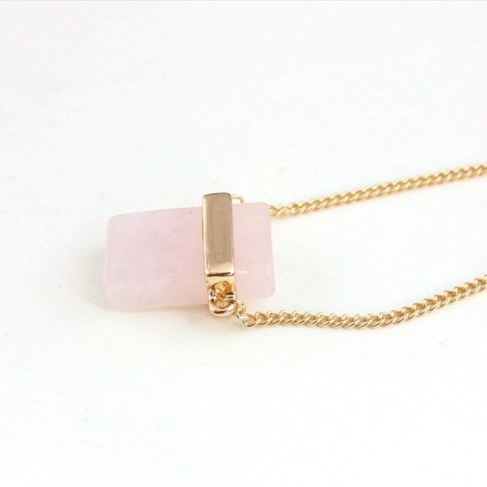 Natural Rose Quartz Necklace - Picture 2 of 4